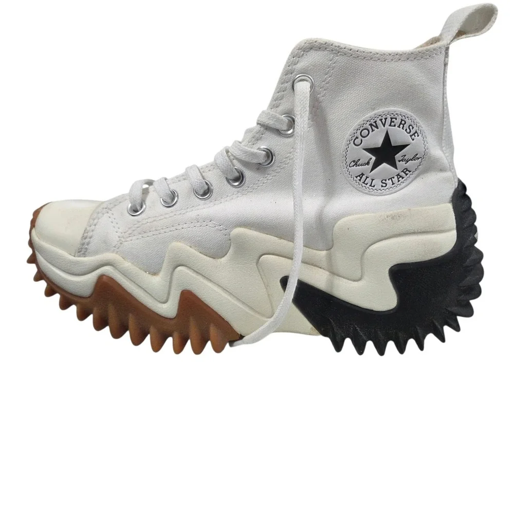 Converse Unisex White Canvas Run Star Motion High Top Platform Sneakers SZ 7 W